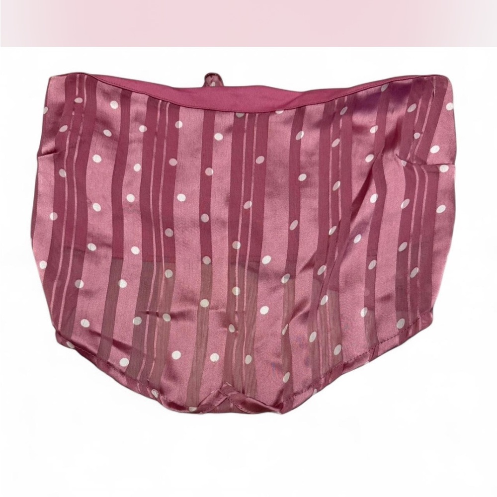 Pink Striped and Polka Dot Satin Top